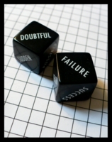 Dice : Dice - 6d - Outcome Dice - Black With White Words